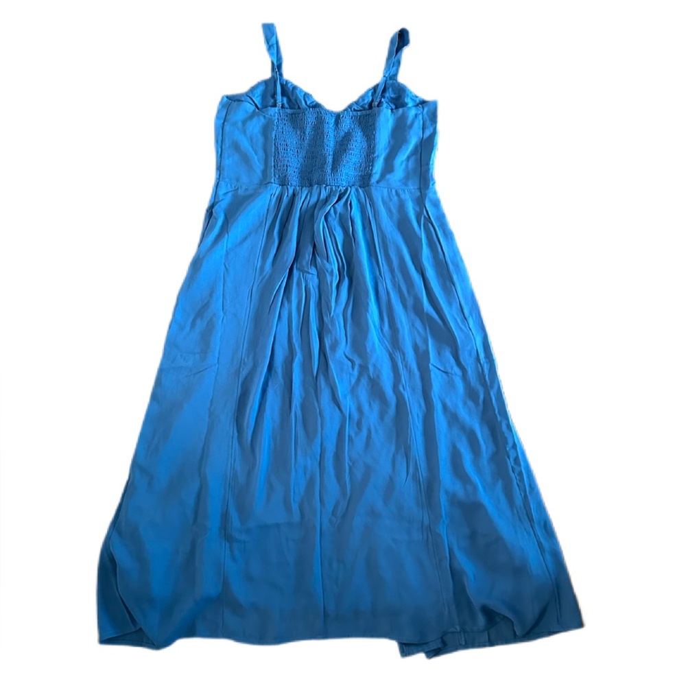 Abercrombie & Fitch Button Through Slim Midi Dress Blue - Women’s L - Picture 11 of 13